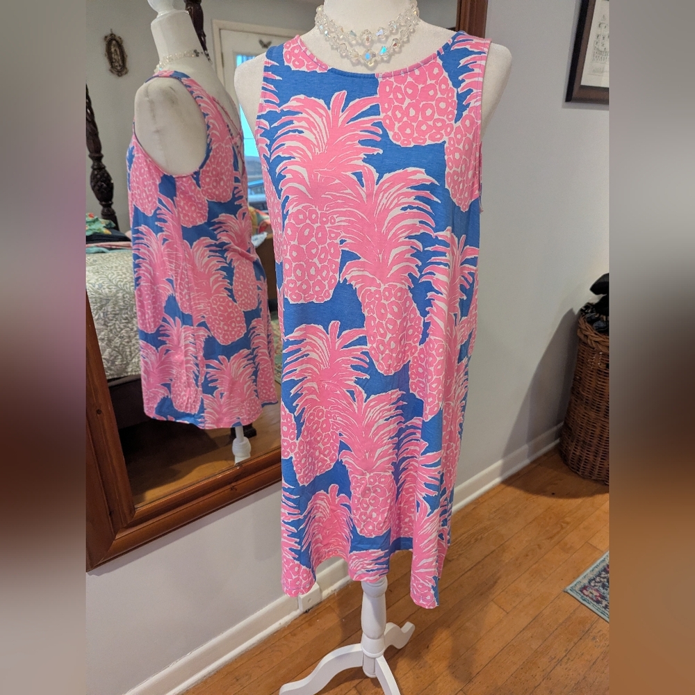 NWOT 💯% COTTON Lilly Pulitzer Pink and Blue Patterned Dress
